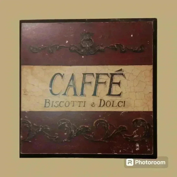 Beautiful Arnie Fisk Caffe Biscotti & Dolci Wooden Plaque Print - Picture 3 of 8